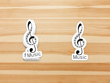 Music treble clef sticker